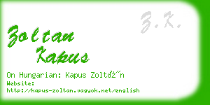 zoltan kapus business card